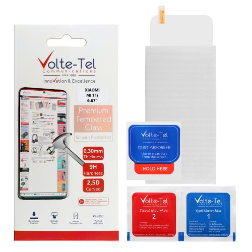 VOLTE-TEL TEMPERED GLASS XIAOMI MI 11i 6.67" 9H 0.30mm 2.5D FULL GLUE