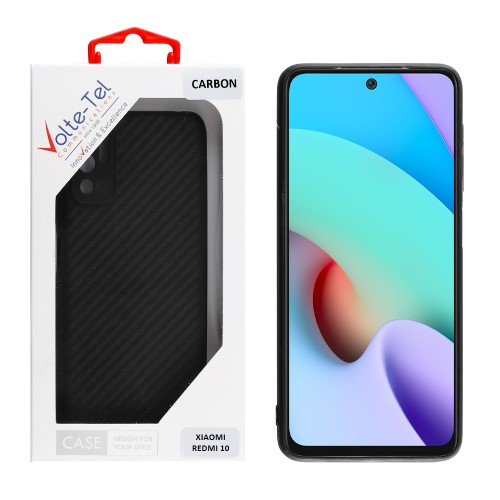 VOLTE-TEL ΘΗΚΗ XIAOMI REDMI 10/REDMI 10 2022 6.5" CARBON CAMERA PROTECTIVE BLACK