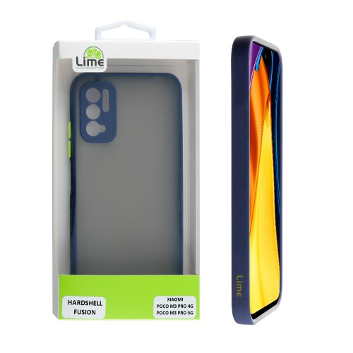 LIME HARDSHELL FUSION ΘΗΚΗ XIAOMI POCO M3 PRO 4G/POCO M3 PRO 5G 6.5in  FULL CAMERA PROTECTION BLUE WITH YELLOW KEYS