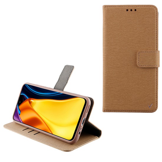 VOLTE-TEL ALLURE ΘΗΚΗ XIAOMI POCO M3 PRO 4G/POCO M3 PRO 5G 6.5in MAGNET BOOK STAND CLIP GOLD