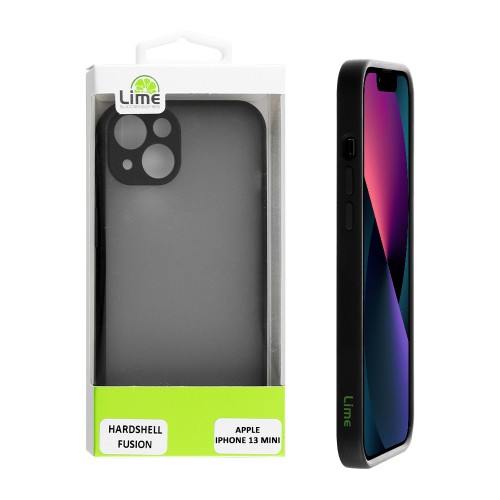 LIME HARDSHELL FUSION ΘΗΚΗ IPHONE 13 MINI 5.4in  FULL CAMERA PROTECTION BLACK WITH BLACK KEYS