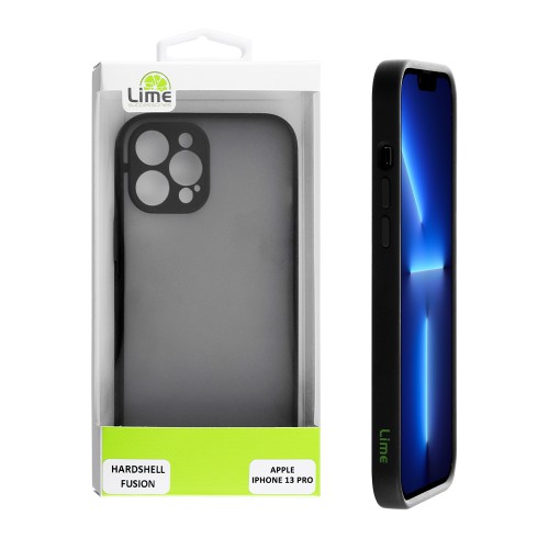 LIME HARDSHELL FUSION ΘΗΚΗ IPHONE 13 PRO 6.1in  FULL CAMERA PROTECTION BLACK WITH BLACK KEYS