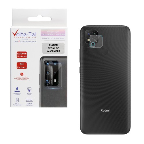 VOLTE-TEL TEMPERED GLASS XIAOMI REDMI 9C 6.53" 9H 0.30mm FOR CAMERA TRANSPARENT