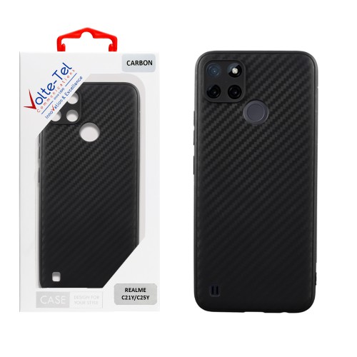 VOLTE-TEL ΘΗΚΗ REALME C21Y/C25Y 6.5" CARBON CAMERA PROTECTIVE BLACK