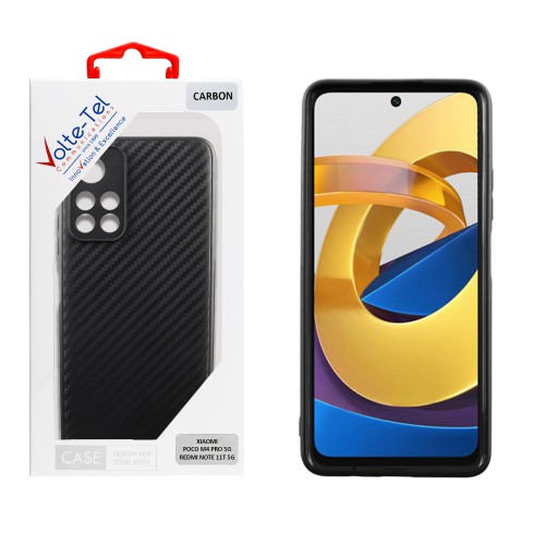 VOLTE-TEL ΘΗΚΗ XIAOMI POCO M4 PRO 5G/REDMI NOTE 11T 5G 6.6" CARBON CAMERA PROTECTIVE BLACK