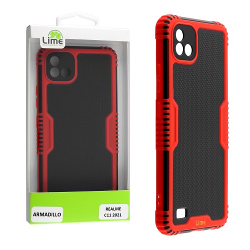 LIME ΘΗΚΗ REALME C11 2021 6.52" ARMADILLO FULL CAMERA PROTECTION RED