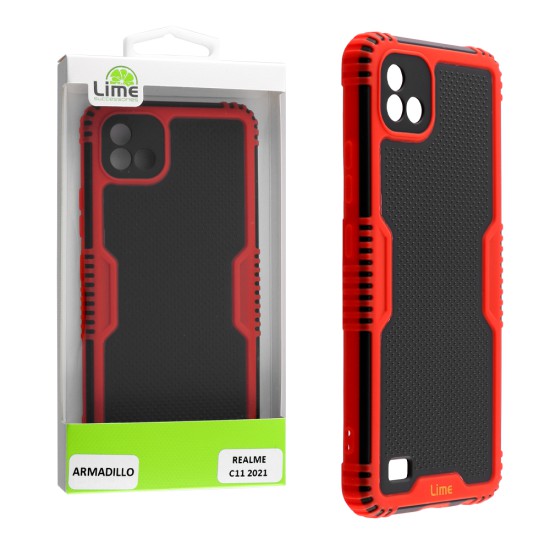LIME ΘΗΚΗ REALME C11 2021 6.52" ARMADILLO FULL CAMERA PROTECTION RED