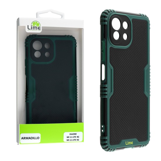 LIME ΘΗΚΗ XIAOMI MI 11 LITE 4G/MI 11 LITE 5G 6.55" ARMADILLO FULL CAMERA PROTECTION GREEN