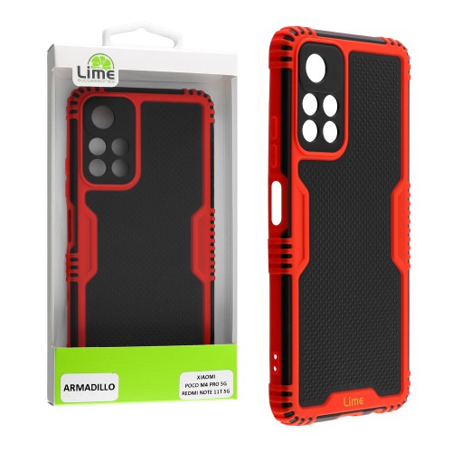 LIME ΘΗΚΗ XIAOMI POCO M4 PRO 5G/REDMI NOTE 11T 5G 6.6" ARMADILLO FULL CAMERA PROTECTION RED