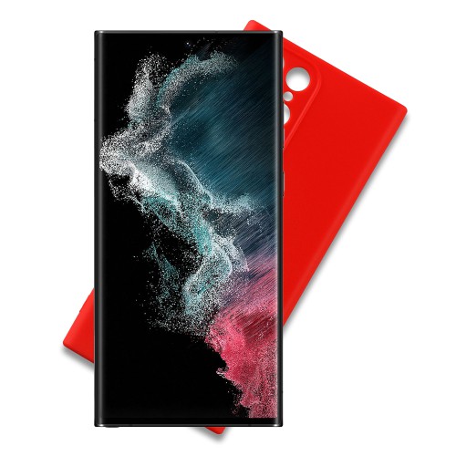 VOLTE-TEL ΘΗΚΗ SAMSUNG S22 ULTRA 5G S908 6.8" SILICON TPU FULL CAMERA PROTECTION RED