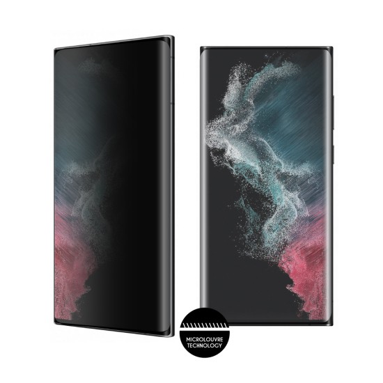 IDOL 1991 PRIVACY ANTISPY TEMPERED GLASS SAMSUNG S22 ULTRA 5G S908 6.8in 9H 0.25mm 3D SEMI CURVED EDGE GLUE BLACK