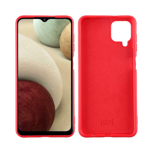 IDOL 1991 ΘΗΚΗ SAMSUNG A12 A125/A12 NACHO A127 6.5" VELVET TPU 4 SIDE CAMERA GUARD PROTECTION RED