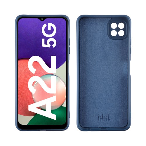 IDOL 1991 ΘΗΚΗ SAMSUNG A22 5G A226 6.6" VELVET TPU 4 SIDE FULL CAMERA PROTECTION BLUE