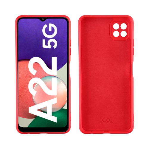 IDOL 1991 ΘΗΚΗ SAMSUNG A22 5G A226 6.6" VELVET TPU 4 SIDE FULL CAMERA PROTECTION RED