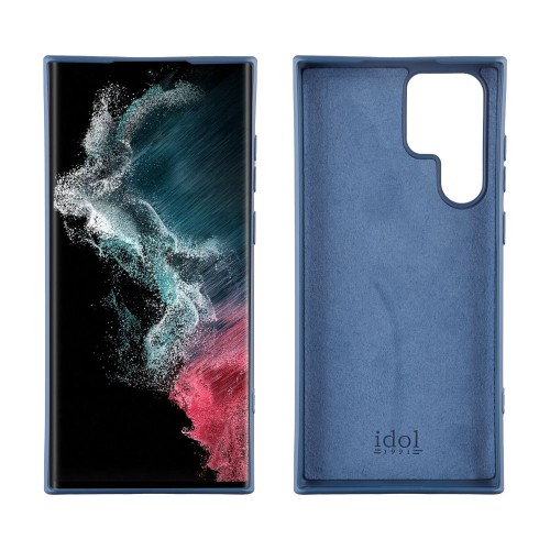 IDOL 1991 ΘΗΚΗ SAMSUNG S22 ULTRA 5G S908 6.8" VELVET TPU 4 SIDE CAMERA GUARD PROTECTION BLUE