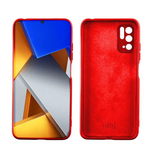 IDOL 1991 ΘΗΚΗ XIAOMI POCO M3 PRO 4G/POCO M3 PRO 5G 6.5" VELVET TPU 4 SIDE FULL CAMERA PROTECTION RED
