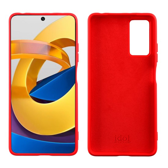 IDOL 1991 ΘΗΚΗ XIAOMI POCO M4 PRO 5G/REDMI NOTE 11T 5G 6.6" VELVET TPU 4 SIDE CAMERA GUARD PROTECTION RED