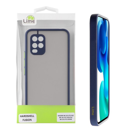 LIME HARDSHELL FUSION ΘΗΚΗ XIAOMI MI 10 LITE 5G/ MI 10 LITE YOUTH/ MI 10 LITE ZOOM 6.57in  FULL CAMERA PROTECTION BLUE WITH YELL