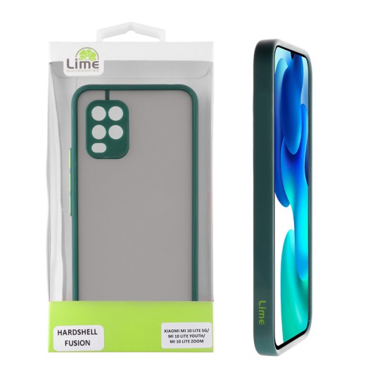 LIME HARDSHELL FUSION ΘΗΚΗ XIAOMI MI 10 LITE 5G/ MI 10 LITE YOUTH/ MI 10 LITE ZOOM 6.57in  FULL CAMERA PROTECTION GREEN WITH YEL