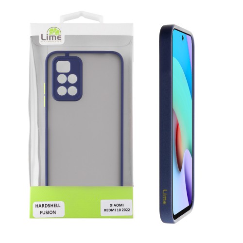 LIME ΘΗΚΗ XIAOMI REDMI 10/REDMI 10 2022 6.5" HARDSHELL FUSION FULL CAMERA PROTECTION BLUE WITH YELLOW KEYS