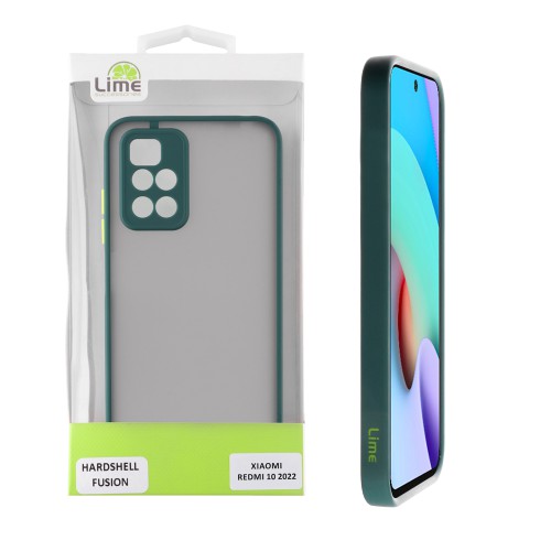 LIME ΘΗΚΗ XIAOMI REDMI 10/REDMI 10 2022 6.5" HARDSHELL FUSION FULL CAMERA PROTECTION GREEN WITH YELLOW KEYS