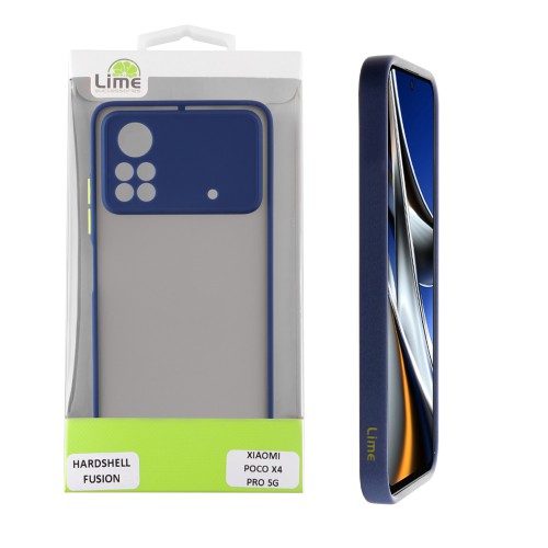 LIME ΘΗΚΗ XIAOMI POCO X4 PRO 5G 6.67" HARDSHELL FUSION FULL CAMERA PROTECTION BLUE WITH YELLOW KEYS