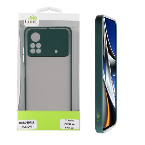 LIME ΘΗΚΗ XIAOMI POCO X4 PRO 5G 6.67" HARDSHELL FUSION FULL CAMERA PROTECTION GREEN WITH YELLOW KEYS