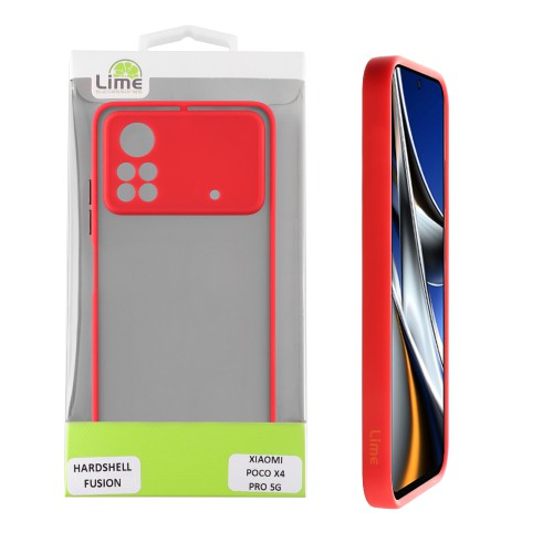 LIME ΘΗΚΗ XIAOMI POCO X4 PRO 5G 6.67" HARDSHELL FUSION FULL CAMERA PROTECTION RED WITH BLACK KEYS
