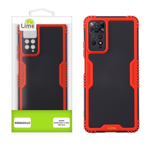 LIME ΘΗΚΗ XIAOMI REDMI NOTE 11 PRO 4G/5G 6.67" ARMADILLO FULL CAMERA PROTECTION RED