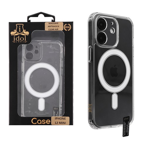 IDOL 1991 ΘΗΚΗ IPHONE 12 MINI 5.4" MAGSAFE ANTISHOCK CLEAR AIR BACK COVER TPU FULL CAMERA PROTECTION ΔΙΑΦΑΝΗ