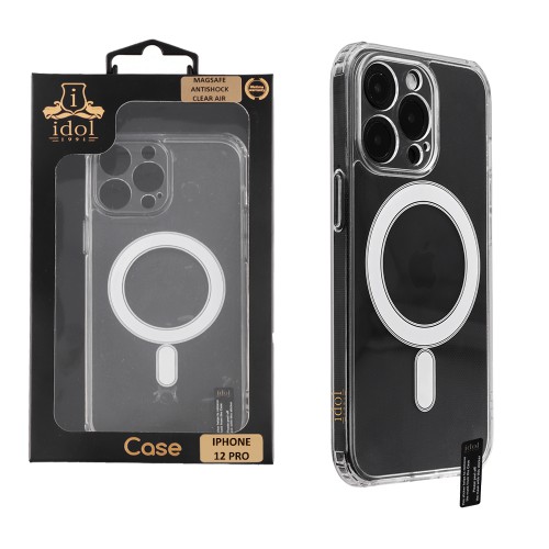 IDOL 1991 ΘΗΚΗ IPHONE 12 PRO 6.1" MAGSAFE ANTISHOCK CLEAR AIR BACK COVER TPU FULL CAMERA PROTECTION ΔΙΑΦΑΝΗ