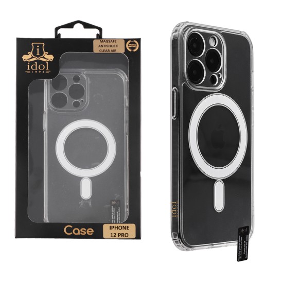 IDOL 1991 ΘΗΚΗ IPHONE 12 PRO 6.1" MAGSAFE ANTISHOCK CLEAR AIR BACK COVER TPU FULL CAMERA PROTECTION ΔΙΑΦΑΝΗ