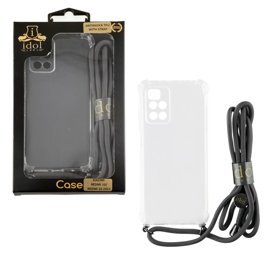 IDOL 1991 ΘΗΚΗ SAMSUNG S22 PLUS 5G S906 6.6" ANTISHOCK AIR TPU WITH STRAP FULL CAMERA PROTECTION ΔΙΑΦΑΝΗ