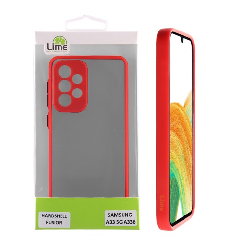 LIME ΘΗΚΗ SAMSUNG A33 5G A336 6.4" HARDSHELL FUSION FULL CAMERA PROTECTION RED WITH BLACK KEYS