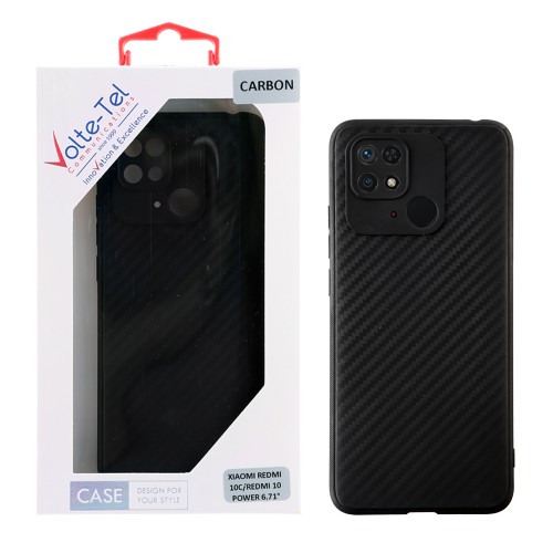 VOLTE-TEL ΘΗΚΗ XIAOMI REDMI 10C/REDMI 10 POWER 6.71" CARBON CAMERA PROTECTIVE BLACK