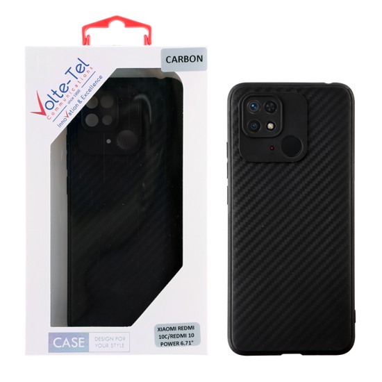 VOLTE-TEL ΘΗΚΗ XIAOMI REDMI 10C/REDMI 10 POWER 6.71" CARBON CAMERA PROTECTIVE BLACK
