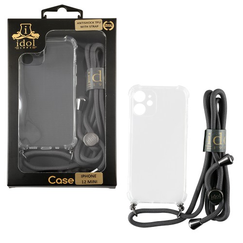 IDOL 1991 ΘΗΚΗ IPHONE 12 MINI 5.4" ANTISHOCK AIR TPU WITH STRAP FULL CAMERA PROTECTION ΔΙΑΦΑΝΗ