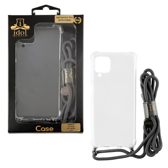 IDOL 1991 ΘΗΚΗ SAMSUNG A12 A125/A12 NACHO A127 6.5" ANTISHOCK AIR TPU WITH STRAP FULL CAMERA PROTECTION ΔΙΑΦΑΝΗ
