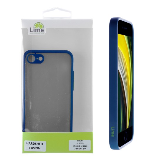 LIME HARDSHELL FUSION ΘΗΚΗ IPHONE SE 2022/IPHONE SE 2020/IPHONE 8/7 4.7in  FULL CAMERA PROTECTION BLUE WITH YELLOW KEYS