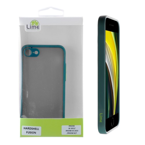 LIME ΘΗΚΗ IPHONE SE 2022/IPHONE SE 2020/IPHONE 8/7 4.7" HARDSHELL FUSION FULL CAMERA PROTECTION GREEN WITH YELLOW KEYS