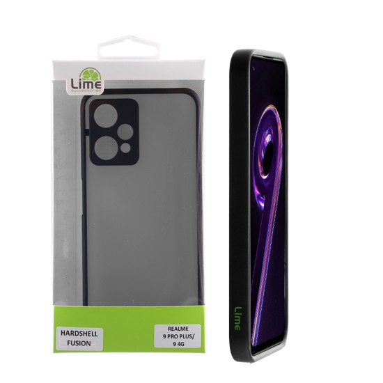 LIME HARDSHELL FUSION ΘΗΚΗ REALME 9 5G/9 PRO 5G 6.6in  FULL CAMERA PROTECTION BLACK WITH RED KEYS
