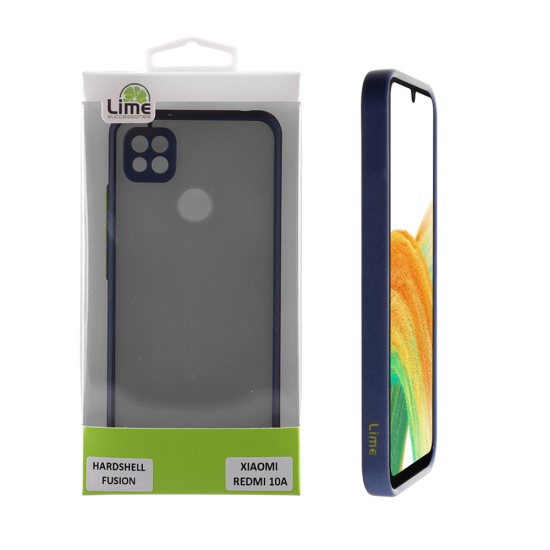 LIME HARDSHELL FUSION ΘΗΚΗ XIAOMI REDMI 10A 6.53in  FULL CAMERA PROTECTION BLUE WITH YELLOW KEYS