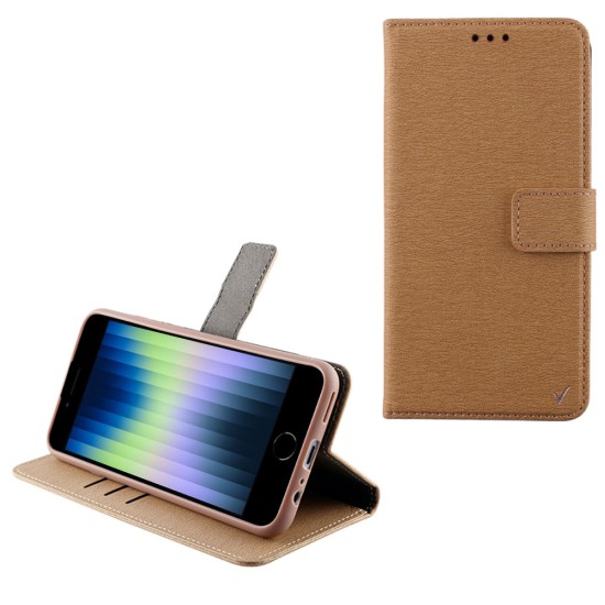 VOLTE-TEL ΘΗΚΗ IPHONE SE 2022/IPHONE SE 2020/IPHONE 8/7 4.7" ALLURE MAGNET BOOK STAND CLIP GOLD