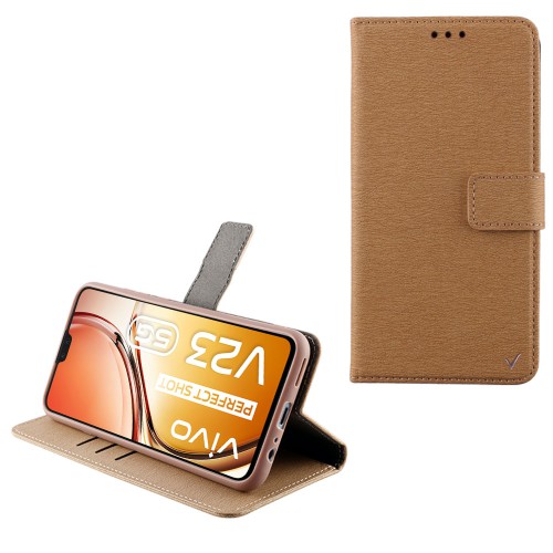 VOLTE-TEL ΘΗΚΗ VIVO V23 5G 6.44" ALLURE MAGNET BOOK STAND CLIP GOLD