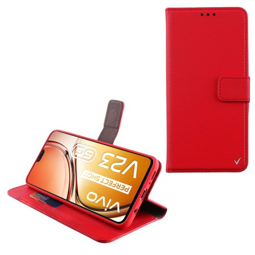 VOLTE-TEL ΘΗΚΗ VIVO V23 5G 6.44" ALLURE MAGNET BOOK STAND CLIP RED