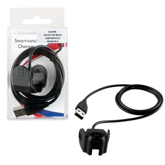 VOLTE-TEL ΚΑΛΩΔΙΟ ΦΟΡΤΙΣΗΣ USB-A ΓΙΑ XIAOMI WATCH MI BAND 4/MI BAND 5/MI BAND 6/SMART BAND 10 1m BLACK