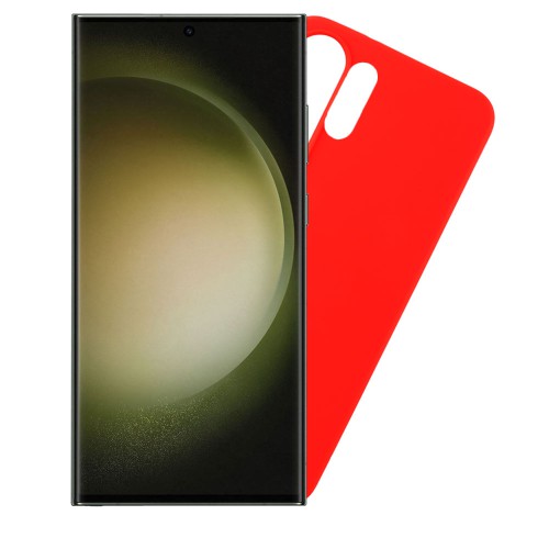 VOLTE-TEL ΘΗΚΗ SAMSUNG S23 ULTRA 5G S918 6.8" SILICON TPU CAMERA GUARD RED
