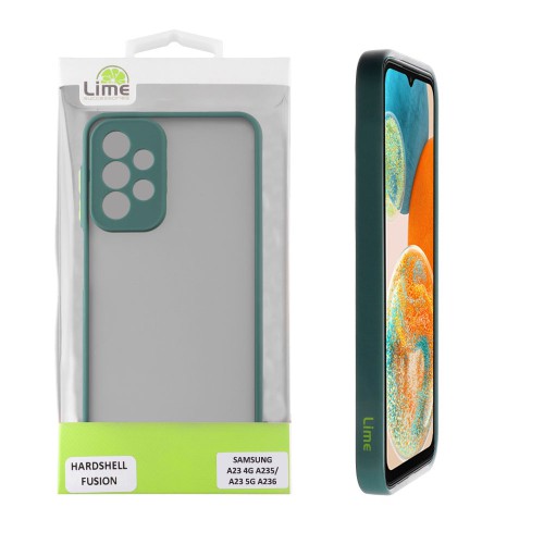 LIME ΘΗΚΗ SAMSUNG A23 4G A235/A23 5G A236 6.6" HARDSHELL FUSION FULL CAMERA PROTECTION GREEN WITH YELLOW KEYS