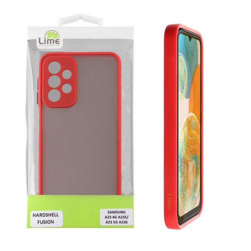 LIME ΘΗΚΗ SAMSUNG A23 4G A235/A23 5G A236 6.6" HARDSHELL FUSION FULL CAMERA PROTECTION RED WITH BLACK KEYS