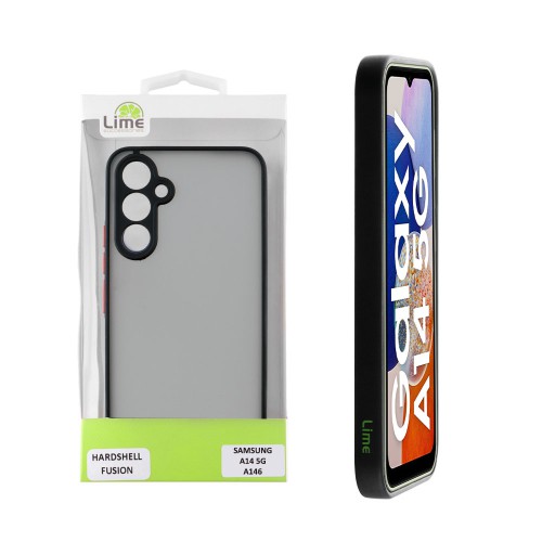LIME ΘΗΚΗ SAMSUNG A14 4G A145/A14 5G A146 6.6" HARDSHELL FUSION FULL CAMERA PROTECTION BLACK WITH RED KEYS